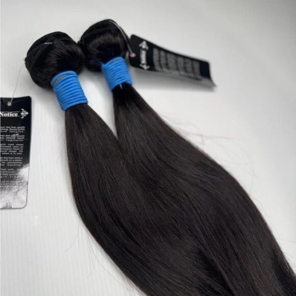 100% Human hair Straight Natural Black Bundles in 16 In - Picture 1 of 5